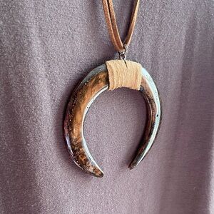 Brown Crescent Pendant Necklace
